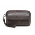 2265 CHEER SOUL genuine leather handy clutch bags for men wallet purse small phone pouch holder black and coffee