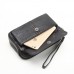 2265 CHEER SOUL genuine leather handy clutch bags for men wallet purse small phone pouch holder black and coffee