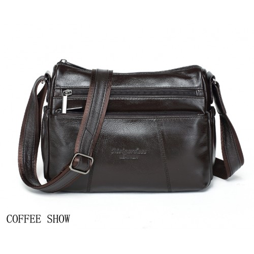 Small Leather Women Shoulder Bag Soft Female Handbag Crossbody Zipper Closure 